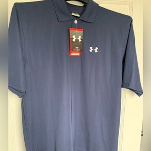 Under Armor NWT Mens SM Heat Gear Navy Short Sleeve Button Shirt